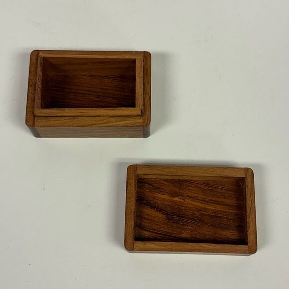 Vintage Small Wooden Trinket Box With Lid - Picture 3 of 5